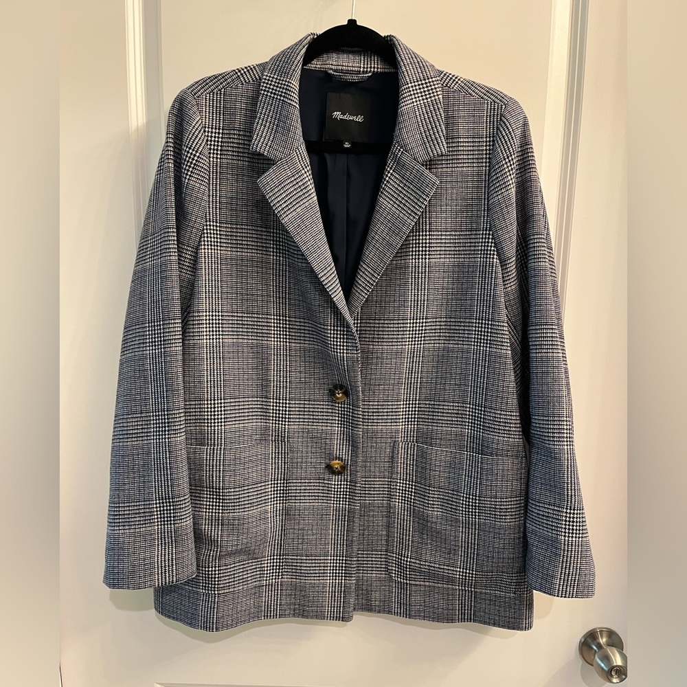 Madewell navy wool blend blazer, size XL (would also fit L)